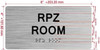 NYC RPZ ROOM SIGN / REDUCED PRESSURE ZONE SIGN WITH RAISED LETTERS