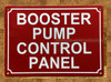 BOOSTER POMP CONTROL PANEL SAFETY SIGN