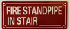 FIRE STANDPIPE IN STAIR BLANK SIGN