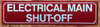HPD ELECTRICAL MAIN SHUT OFF SIGN