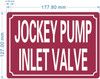 NYC JOCKEY PUMP INLET VALVE SIGN