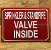 NYC SPRINKLER & STANDPIPE VALVE INSIDE SIGN