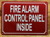 FD FIRE ALARM CONTROL PANEL INSIDE SIGN