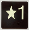 HPD ELEVATOR FLOOR NUMBER THE LEXINGTON AVE LINE (STAR 1) SIGN