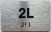 APT NUMBER 2L SIGN-UNIT NUMBER SIGN WITH RAISED LETTERS
