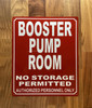 FD BOOSTER PUMP ROOM SIGN RED REFLECTIVE ALUMINUM WALL MOUNT