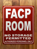 FACP ROOM SAFETY SIGN- FIRE ALARM CONTROL PANEL ROOM SAFETY SIGN