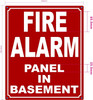 FD FIRE ALARM PANEL IN BASEMENT SIGN