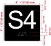 ELEVATOR FLOOR NUMBER THE LEXINGTON AVE LINE (S4-SUB CELLAR 4) SAFETY SIGN