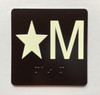 NYC ELEVATOR FLOOR NUMBER THE LEXINGTON AVE LINE (STAR M- STAR MEZANINE) SIGN