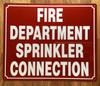 FD FIRE DEPARTMENT SPRINKLER CONNECTION SIGN