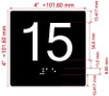NYC ELEVATOR FLOOR NUMBER THE LEXINGTON AVE LINE (15TH FLOOR) SIGN