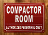 HPD COMPACTOR ROOM SIGN