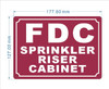 FD FDC SPRINKLER RISER CABINET SIGN
