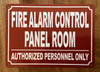 FIRE ALARM CONTROL PANEL ROOM SAFETY SIGN