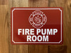 FIRE PUMP ROOM COMPLIANCE SIGN WITH IMAGE