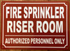 HPD FIRE SPRINKLER RISER ROOM SIGN
