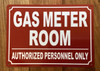 NYC GAS METER ROOM SIGN