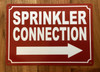 SPRINKLER CONNECTION RIGHT ARROW SAFETY SIGN