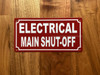 ELECTRICAL MAIN SHUT-OFF COMPLIANCE SIGN