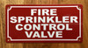 NYC FIRE SPRINKLER CONTROL VALVE SIGN