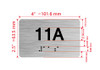 Apartment Number unit 11A Braille Sign