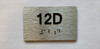 Apartment Number unit 12D Braille Sign