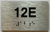 Apartment Number unit 12E Sign