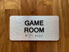 Game Room Sign with Raised Letters & Grade 2 Compliance Sign