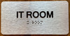 IT Room Sign with Raised Letters & Grade 2 Sign