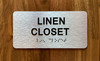 Linen Closet Sign with Raised Letters & Grade 2 Braille Sign