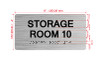 Storage Room 10 Sign with Raised Letters & Grade 2 Hpd Sign