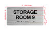Storage Room 9 Sign with Raised Letters & Grade 2 Hpd Sign
