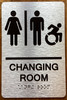 Changing Room Sign with Raised Letters & Grade 2 Sign