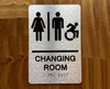 Changing Room Sign with Raised Letters & Grade 2 Ada Sign