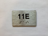 Apartment Number Sign Unit 11E with Raised Letters & Grade 2 Compliance Sign