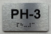 APT# PH-3 SILVER Braille Sign