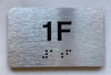 APT# 1F SILVER Braille Sign
