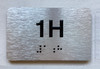 APT# 1H SILVER Braille Sign