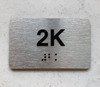 APT# 2K SILVER Braille Sign