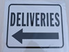 Deliveries Left Arrow  Signage