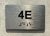 APT# 4E SILVER Safety Sign