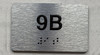 APT# 9B SILVER Safety Sign
