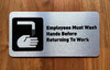 Employee Must Wash Hands Compliance Sign