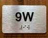 Apartment Number 9W Braille Sign