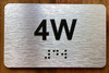 Apartment Number 4W Ada Sign