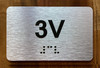 Apartment Number 3V Safety Sign