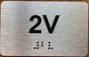 Apartment Number 2V Sign