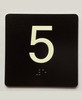 Elevator 5 Sign Elevator Jamb Plate Braille Sign