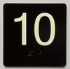 Elevator 10 Sign Elevator Jamb Plate Braille Sign